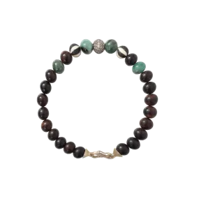 Vintage Emerald And Diamond Beaded Bracelet