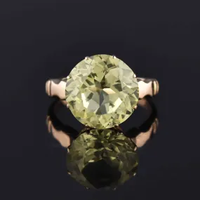 Vintage Rosy Gold Green Spinel Ring