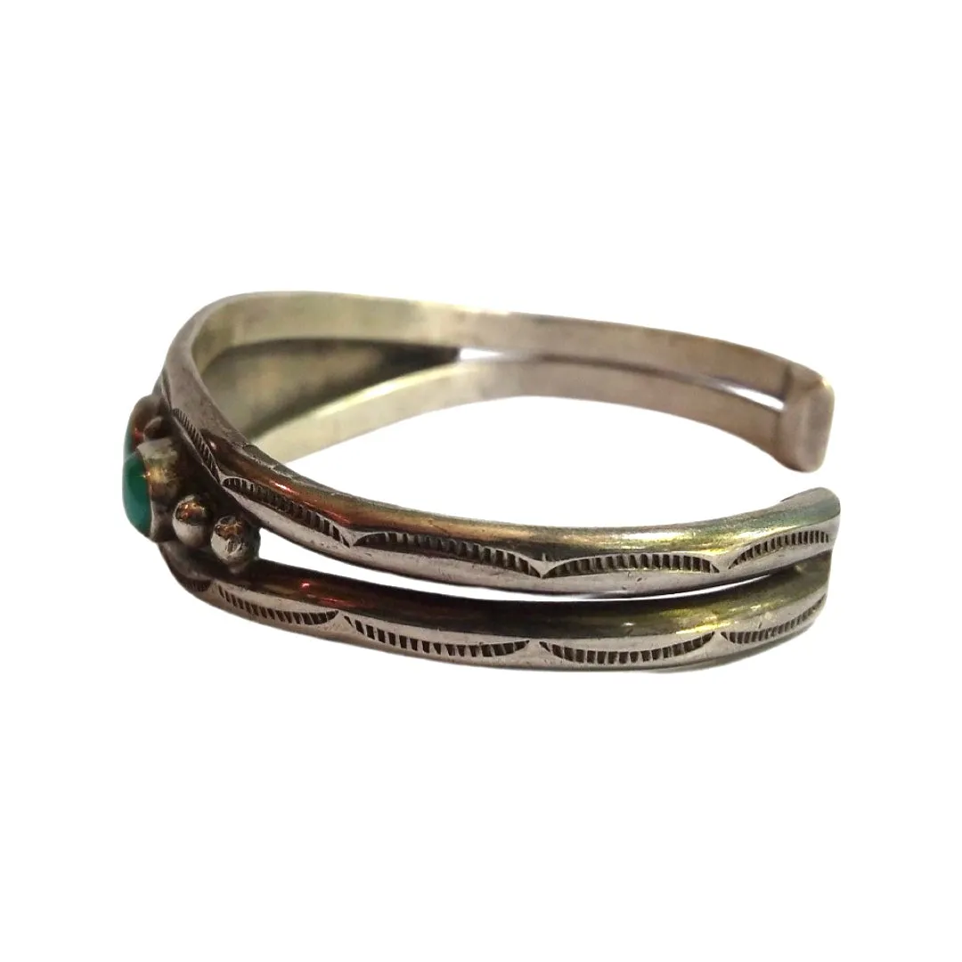VINTAGE silver turquoise cuff bracelet