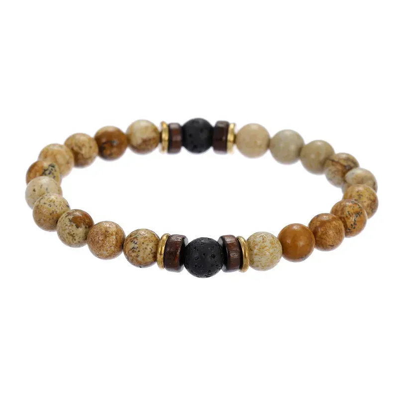 Volcanic Stone Lava Beads Bracelet – Tibetan Buddha Wrist Chain for Men & Women