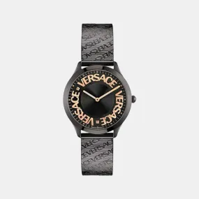 Women Black Analog Stainless Steel Watch VE2O00622